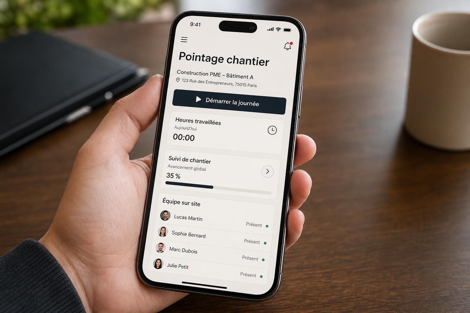 Application métier de terrain sur smartphone : pointage et suivi