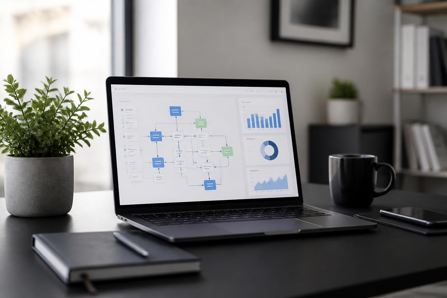 Dirigeant utilisant l'automatisation et l'IA au bureau