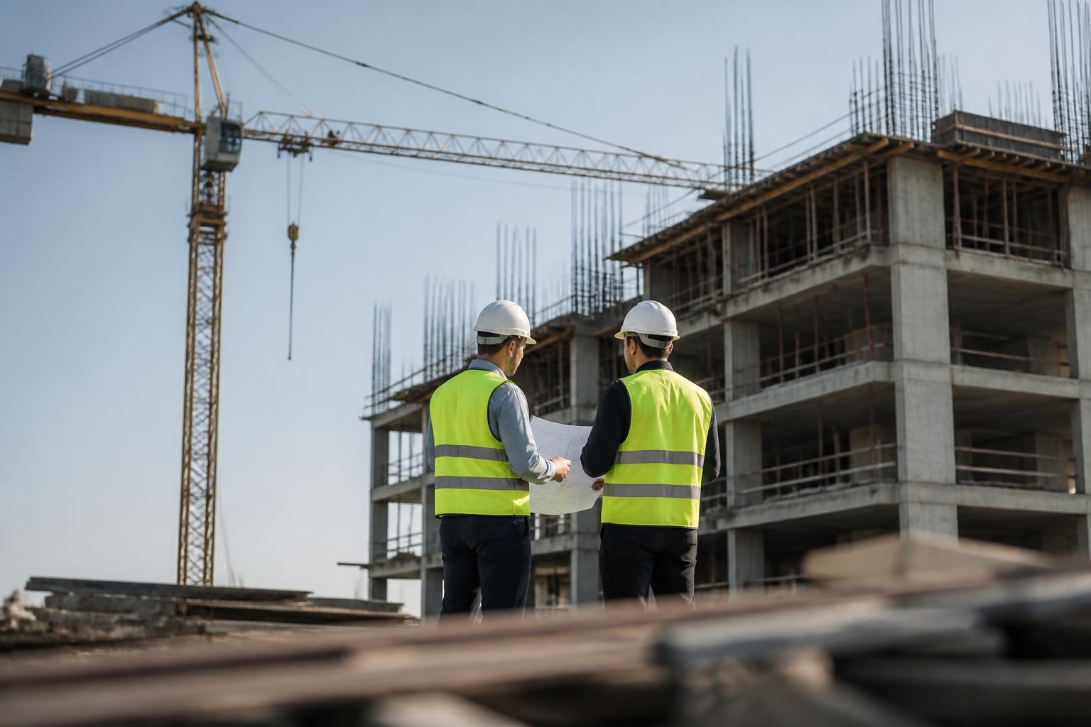 Professionnels du BTP sur un chantier