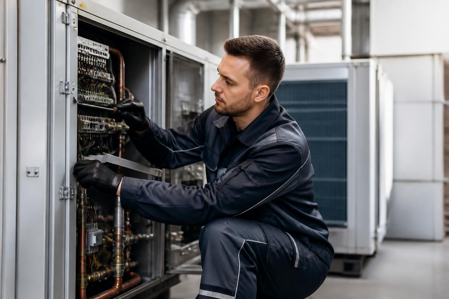 Technicien de maintenance sur une installation