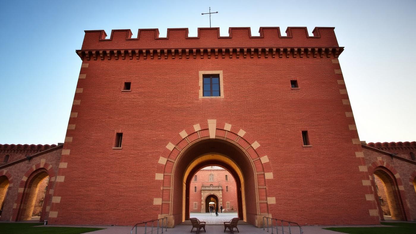 Le Castillet, porte en brique rouge emblématique de Perpignan
